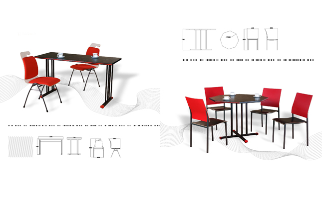 食堂餐桌椅|快餐桌椅MG-KC08