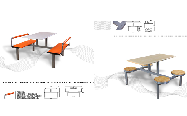 食堂餐桌椅|快餐桌椅MG-KC13